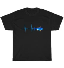 Bluefin Tuna Heartbeat EKG Pulseline Deep Sea Fishing T-Shirt Fisherman Tee Gift