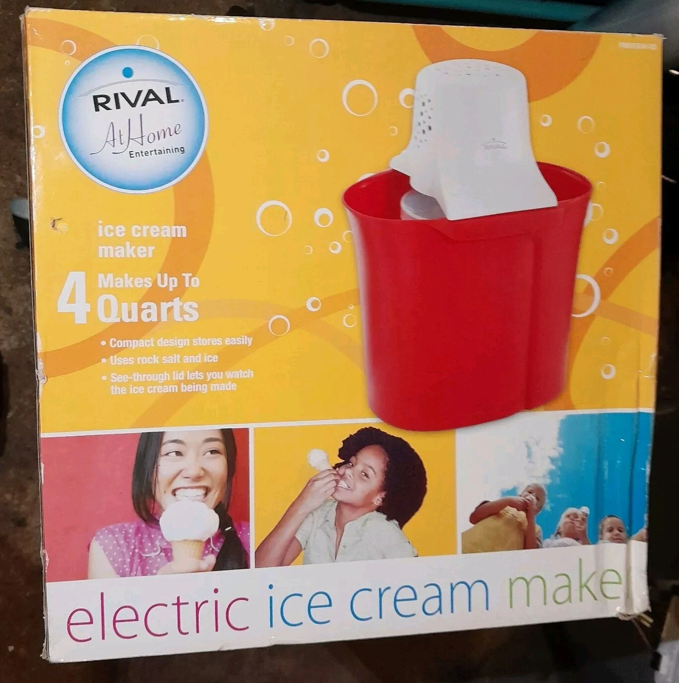 New Rival At Home 4 Qt Ice Cream Maker