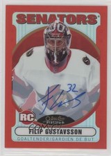 2021-22 O-Pee-Chee Platinum Retro Rookies Rainbow Red Filip Gustavsson Auto 05pr