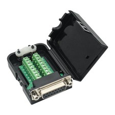 DB15 Female Adapter 15Pin Port To Terminal Connector With Case And Nut