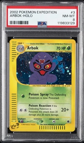 2002 POKEMON EXPEDITION #3 ARBOK-HOLO PSA 8
