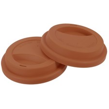 4Pcs 3.31-3.38" Silicone Cup Lids Drinking Lid Reusable Sealed Mug Lid Brown