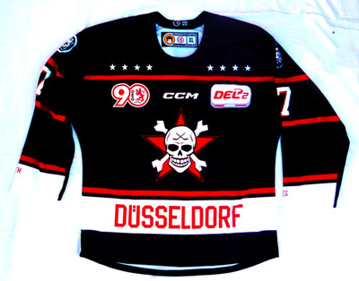 Eishockey Trikot DEG Düsseldorf EG + DTH  17 Niederberger Gr. 54 Schwarz NEU OVP