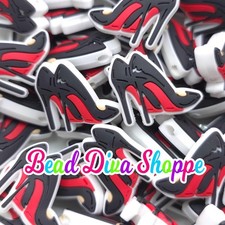 Set of 2 - 27mm x 25mm - HIGH HEELS - Focal Beads - Diy Jewelry Making - Beaded