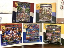 Dowdle 500 Pcs Puzzles 5 LOT ARMY, AIRFORCE, USA ANIMALS, WASHINGTON DC, PHILLY