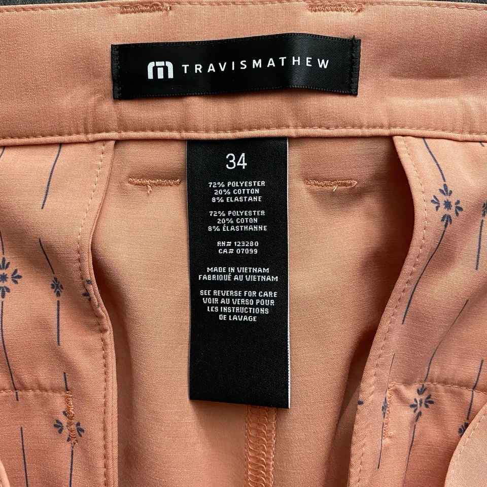 Pantalones Cortos Travis Mathew Talla 34 Terra Cotta Tech Chino Performance Golf NUEVOS CON ETIQUETAS NUEVOS Foto 3 de 4