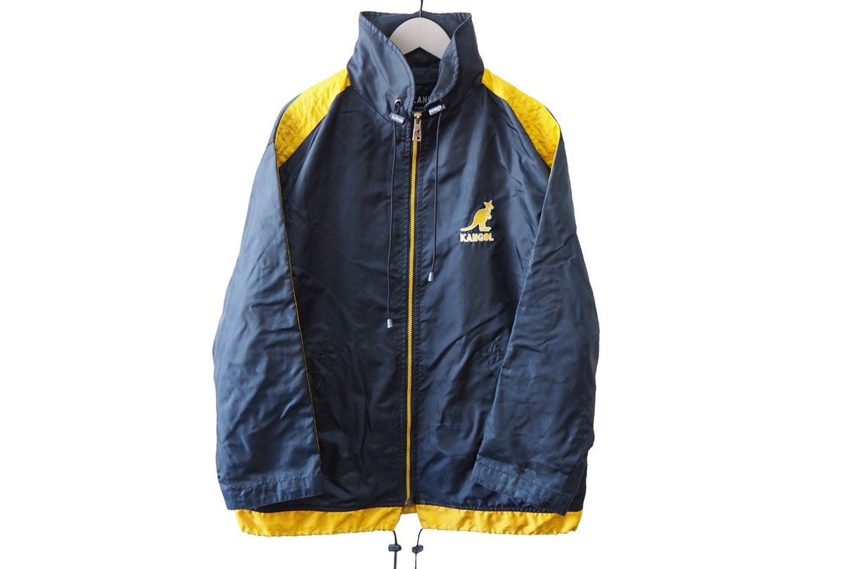 Vintage Kangol Jacket Full Zip Size M Windbreaker Big Logo Blue