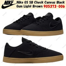 Nike GS SB Check Lona Negro Goma Marrón Claro 905373-006 Talla 3.5Y-7Y