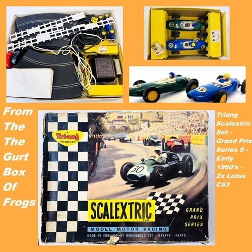 Triang Scalextric Set - Grand Prix Series 0 - Early 1960's - 2x Lotus C63