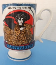 Vintage Royal Crown Arnart Footed Zodiac Smug Mug - Sagittarius
