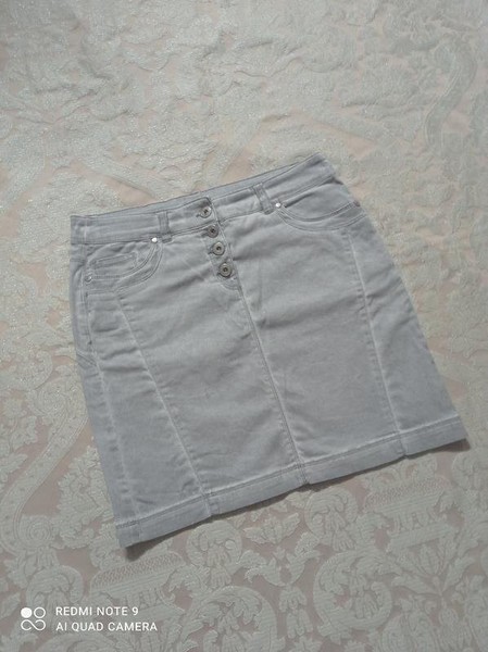 Women Charles Voegele Skirt Grey Cotton M