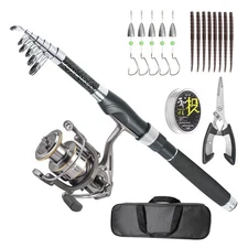 Fishing Rod, Telescopic Fishing Rod and Reel Combo, Collapsible Travel Fishin...