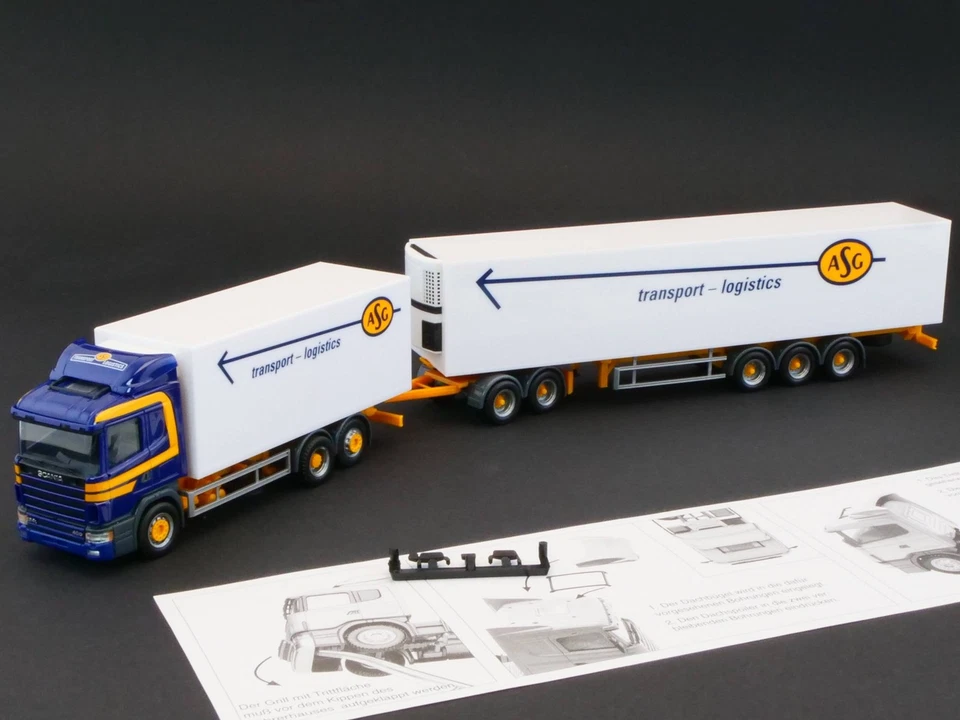 Herpa 145763 Scania 124 Kuehlkoffer-Hängerzug ASG wie NEU! OVP 1705-21-17 - Bild 3 von 4