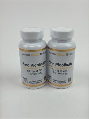 California Gold Nutrition, Zinc Picolinate, 50 mg, 120 Veggie Capsules
