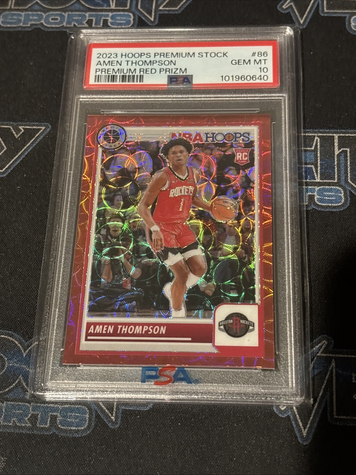 2023 Hoops Amen Thompson Premium Stock PSA 10 Gem Mint #86 Red Prizm /88