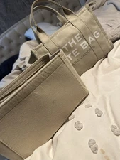 Marc Jacobs the Canvas Small Tote Bag Beige ( Insert Included)