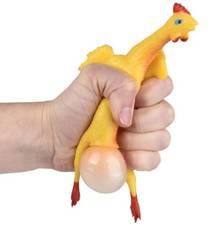 Chicken N' Egg Squeeze Stress Squishy Toy - Hidden Egg Pops out  Classic Gag