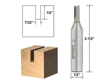 7/32" Diameter Carbide Insert Straight Router Bit - 1/2" Shank - Yonico 14008