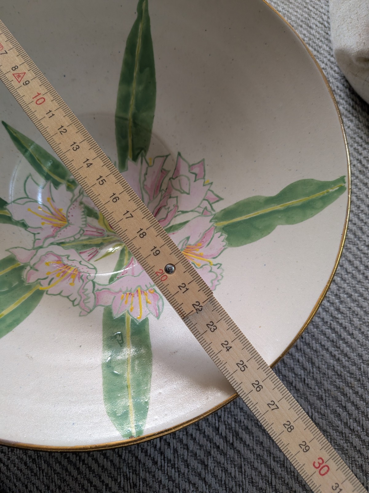 Vintage Hand Painted Ceramic Floral Dish used image 4