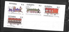 GUYANA SC#2006 1989 TRAINS CTO USED XF OLD TOPICAL PICTORIAL STAMP SET