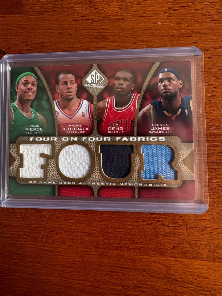 2009 SP ИГРА Б/У ЧЕТЫРЕ НА ЧЕТЫРЕ ТКАНИ ДЖЕРСИ ПОЛ ПИРС И ЛЕБРОН ДЖЕЙМС /65 HOF - Изображение 4 из 4