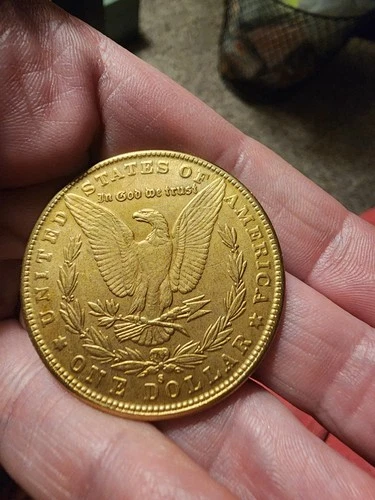 1883 genuine AU/BU MORGAN Silver Dollar 24K GOLD Plated US Coin w/ COA & Capsule