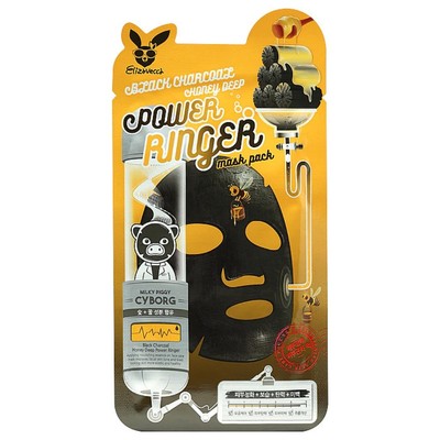 Elizavecca BLACK CHARCOAL HONEY DEEP POWER RINGER MASK 23 ml - Głęboko Oczyszcza
