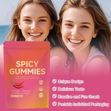 Spicy Cubes Hot Peach Gummies Contains Chili Pepper, Maca Root Puama Muira 