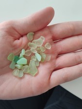 UV Uranium Shards Vaseline Glass Beach Sea glass Vintage 20 pieces