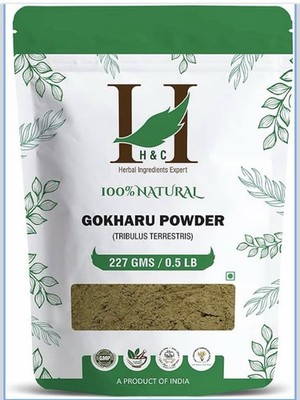 H&C Herbal Gokharu Powder 227g | Gokshura | Glutenfreies Kräuterergänzungsmittel