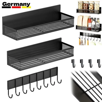 Magnetisches Regal Magnetregal Magnet-Regal Ohne Bohren Mit 8 Haken Für Küchen - Bild 1 von 4