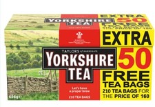 Taylors of Harrogate Yorkshire Tea, 656g - 210 Teabags 0.06 per strip