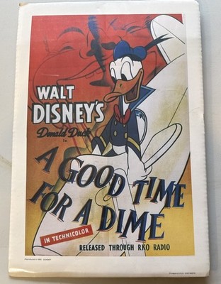 Vintage Disney Donald Duck A Good Time For A Dime Poster 1990 RKO Art