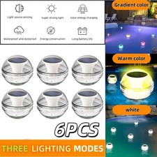 6pcs Solar Floating Pool Lights Multi-Color L...
