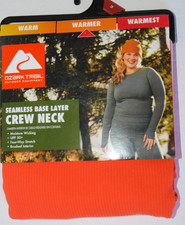 Medium Womens Orange Base Layer Top Long Sleeve Crew Neck Ozark Trail Warmer