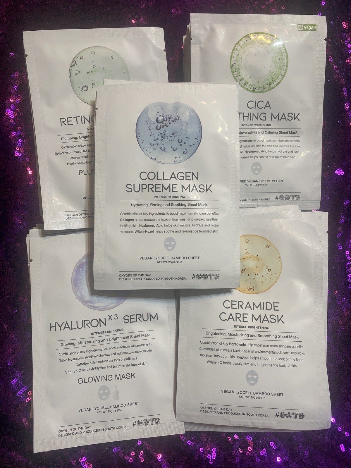 76 Sheet Masks Collagen Supreme Mask Hydrating Firming & Soothing 5 Packs NO BOX