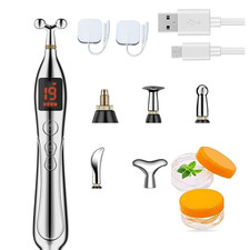Acupuncture Pen, 19 Intensity Levels 5-in-1 Electronic Pen Silver