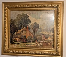 Vintage Gold Color 32.25" length by 28.25" heighth Frame with Rudolf Weber Litho