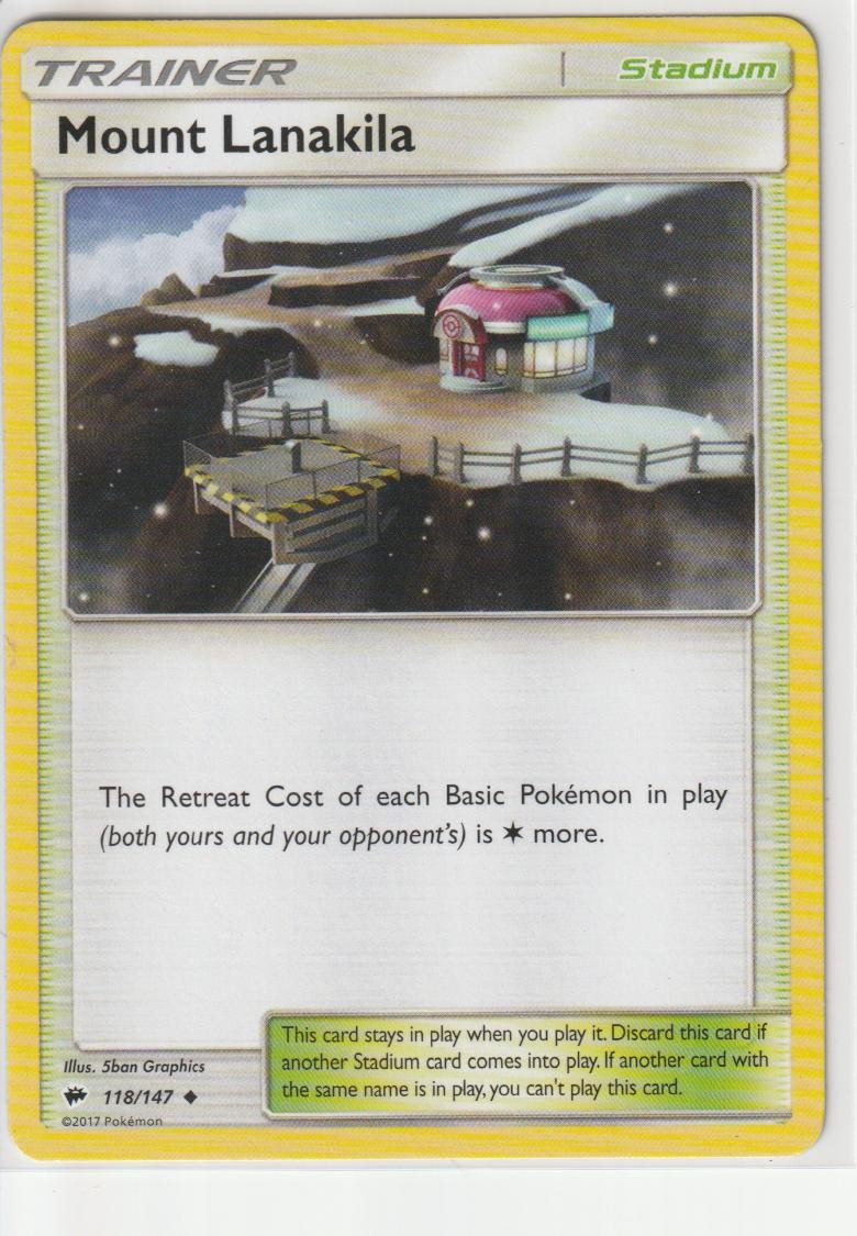 Mount Lanakila 118/147 Burning Shadows Pokemon Near Mint