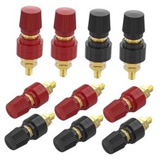 10PCS Brass Battery Post Terminals, M6 Screw Terminal Junction Post 1/4"