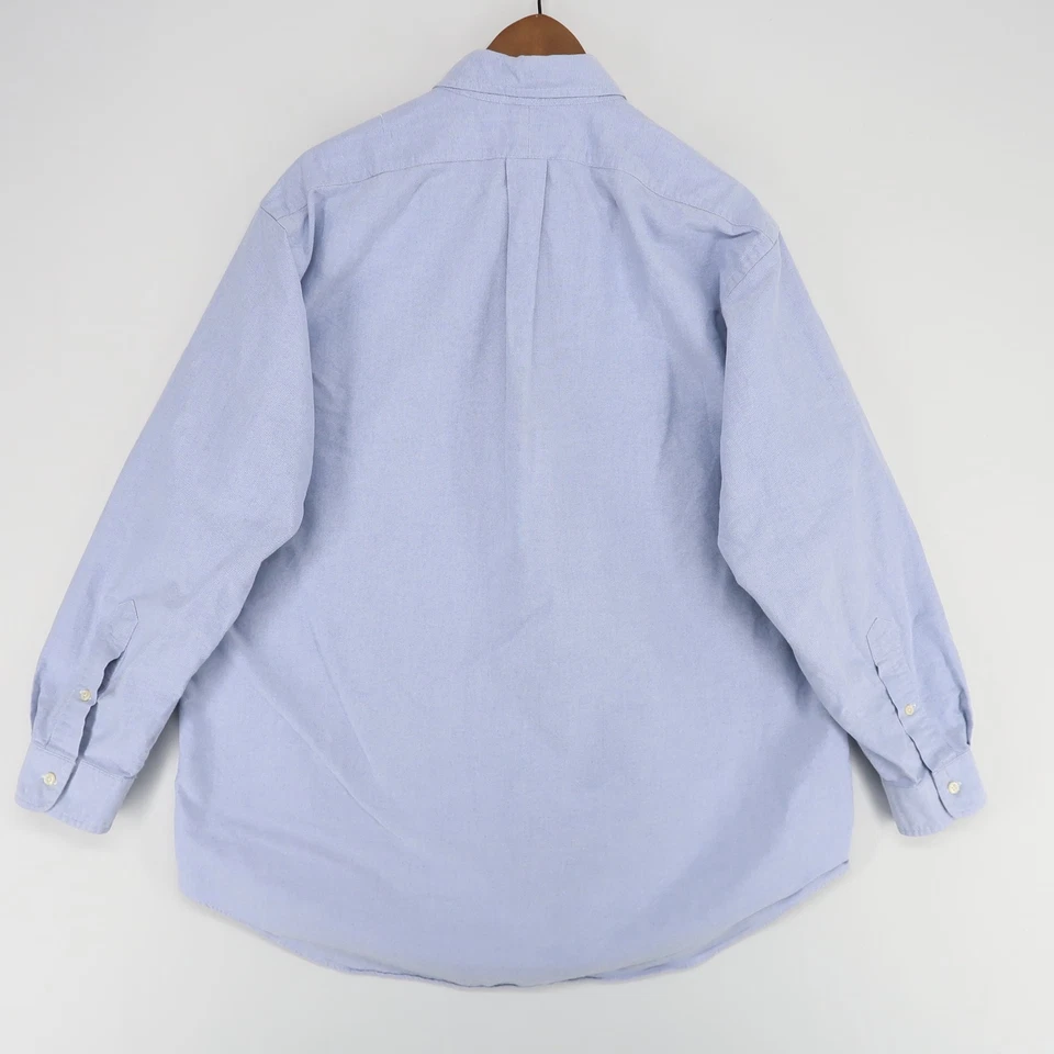 Camisa Ralph Lauren Yarmouth Abotonada Para Hombres 17-34 Azul Oxford Manga Larga Poni Foto 2 de 4
