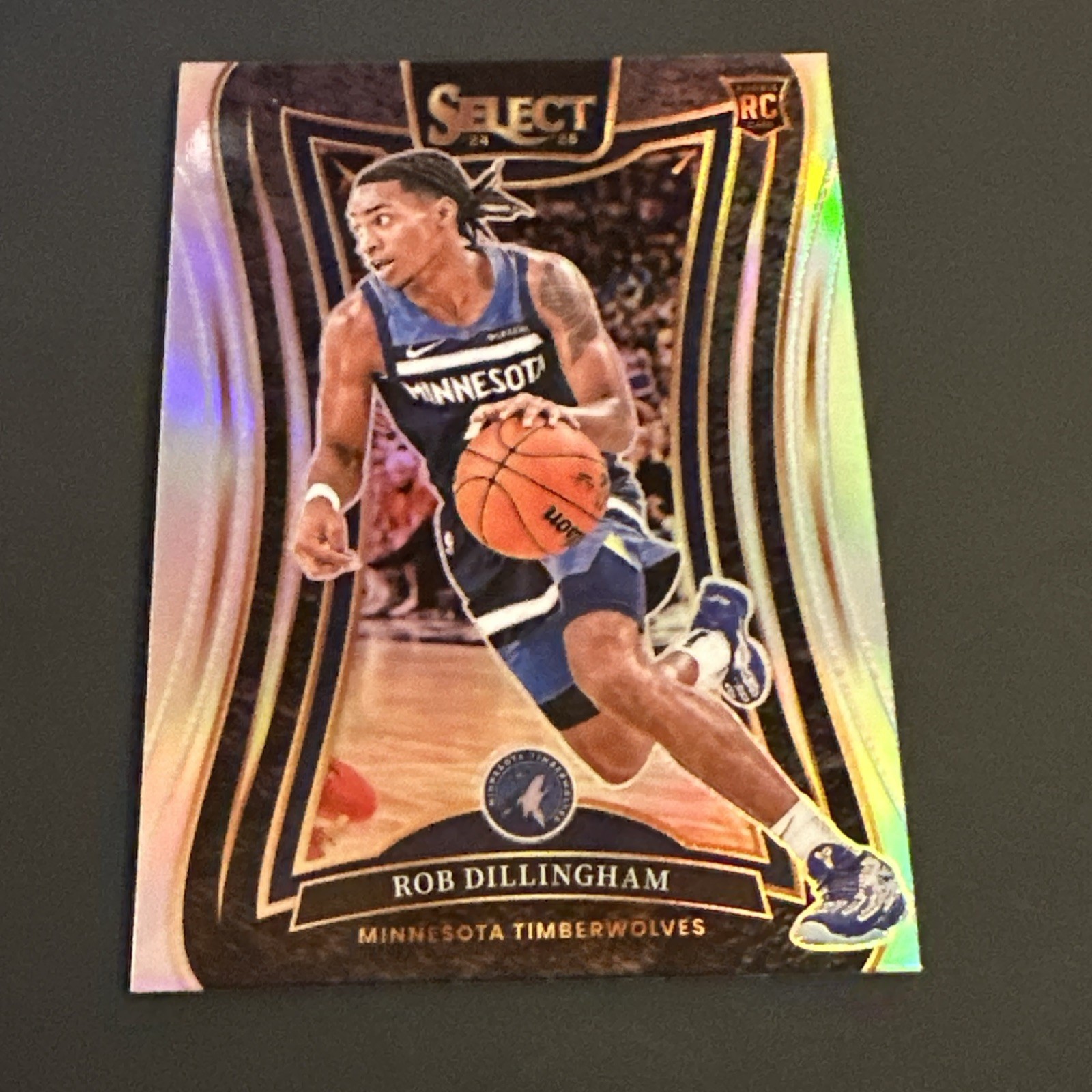 2024-25 Panini Select Rob Dillingham #392 Mezzanine Level Silver Prizm RC Wolves