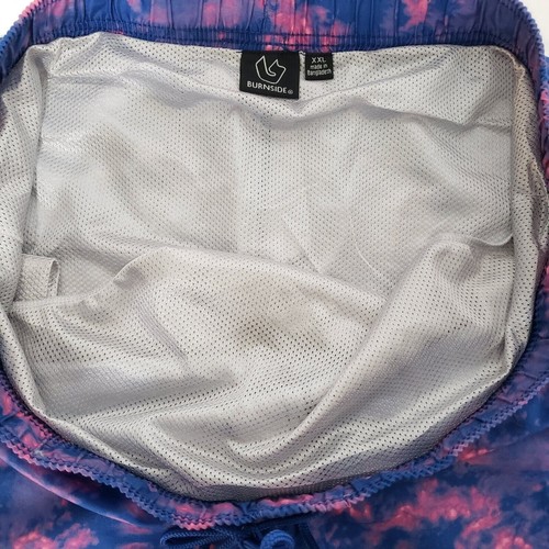 NEW! Burnside Men's SIZE 2XL Board Shorts Swim Trunks Blue Pink Tie Dye Splatter - Picture 2 of 11