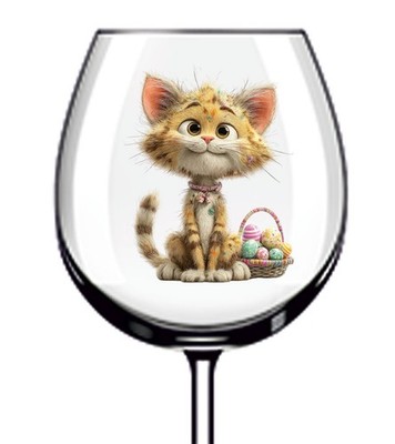 12x Ostern Katze Kätzchen Vinyl Aufkleber Abziehbild Becher Weinglas Flasche Laptop Becher
