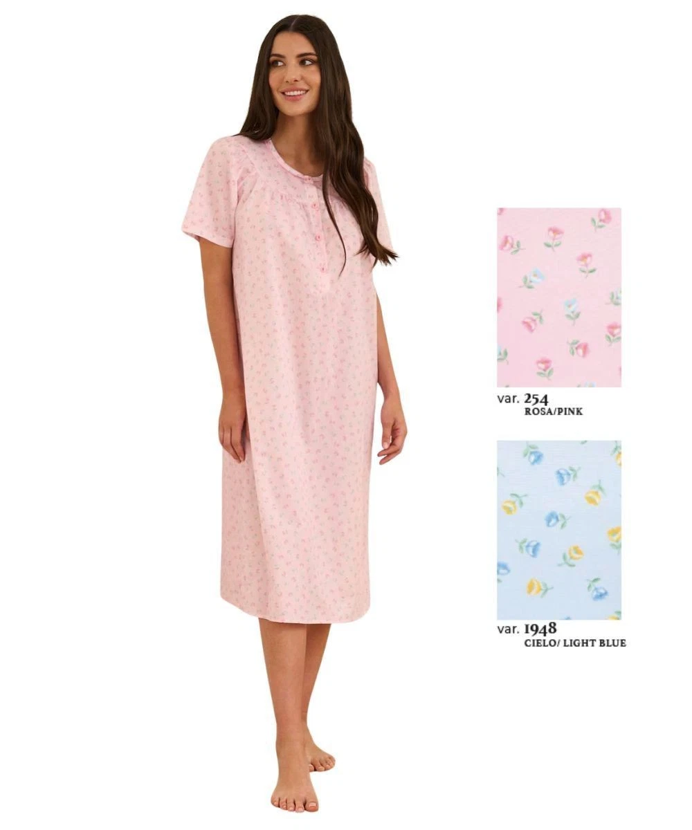 Camicia Da Notte Vittoriana In Cotone The 1 For U – Modello Violet Con Tasche – Donna, Blu, Taglia 2XL – Regalo Di Lusso - 5