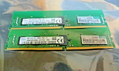 SK Hynix 8GB DDR4 PC4-2666v-RD1-11 lot of 2(Total 16GB) Server Memory (T10)B1R2 - Image 1 of 3