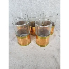 Vintage Sambuca Romana Caffè  Set of 5 Copper Gold Metal Holders