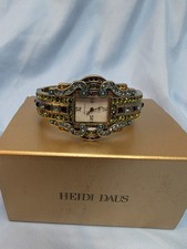 Heidi Daus Multicolor Swavorski Crystals Quartz Women Hinged Bracelet Watch #3