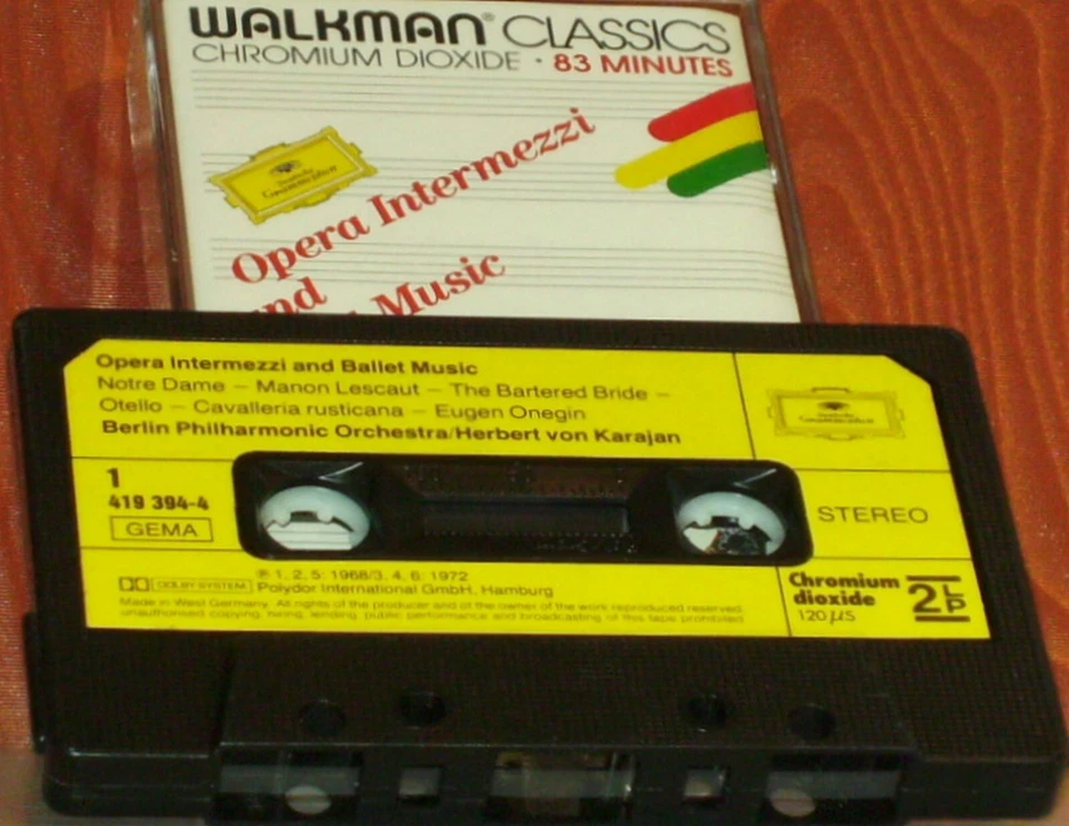 Karajan ‎Opera Intermezzi And Ballet Music CASSETTE ALBUM DG WALKMAN BERLIN PHIL - Image 2 of 4