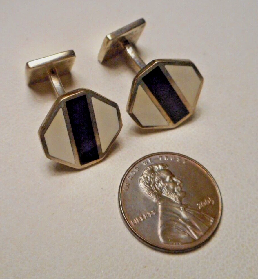 Gemelos Tiffany & Co Paloma Picasso esmaltados blancos y negros de ley 925 Foto 2 de 4